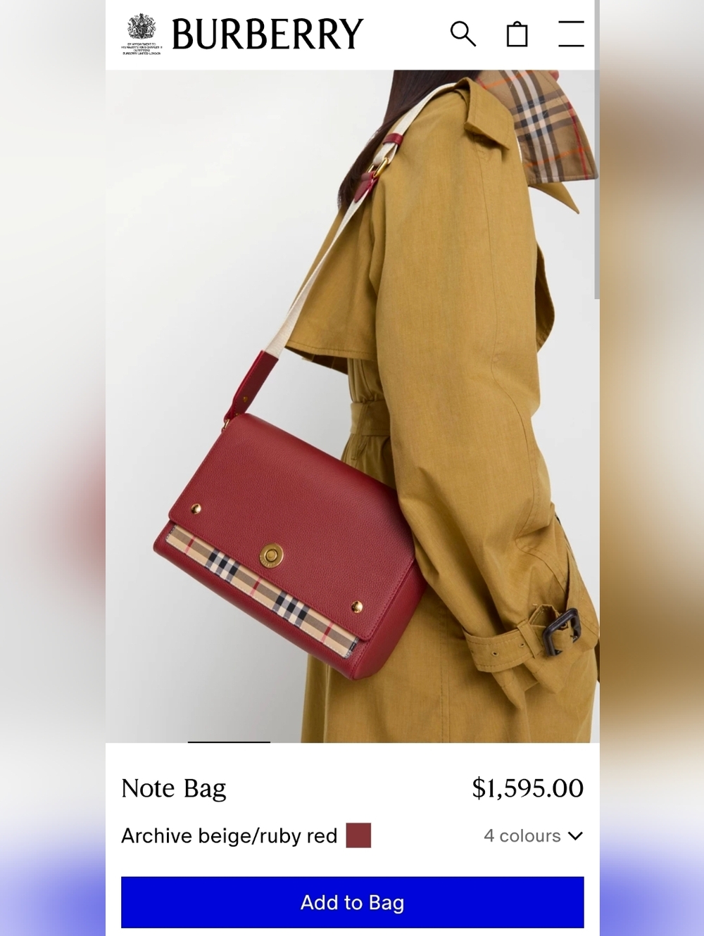 New Authentic Burberry Note Bag - Picture 2 of 11